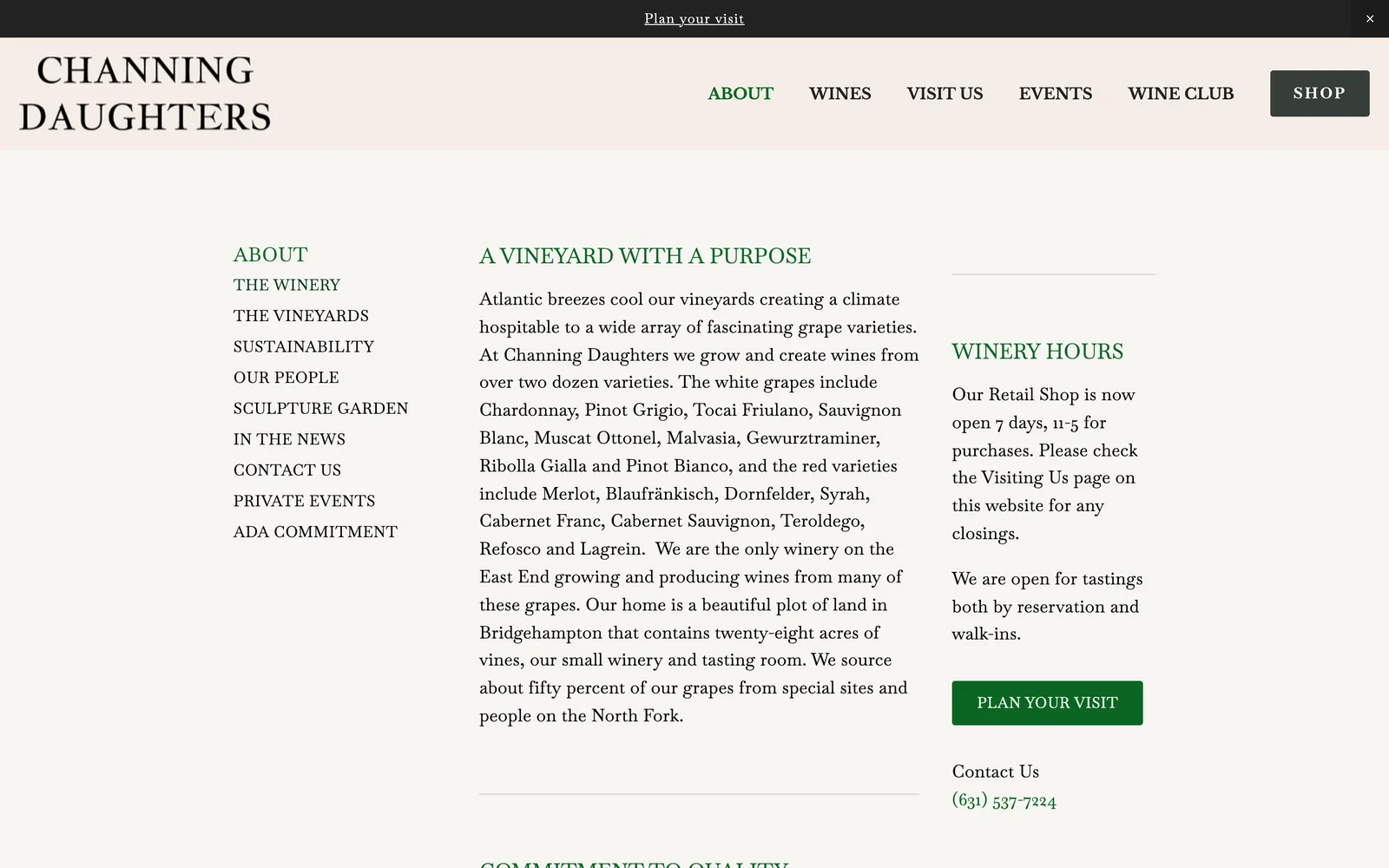 The main Channing Daughters website.